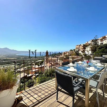 度假居 Bella Vista - Duplex D'exception Avec Terrasse Suspendue Et Vue Panoramique Sur La Baie De Calvi *